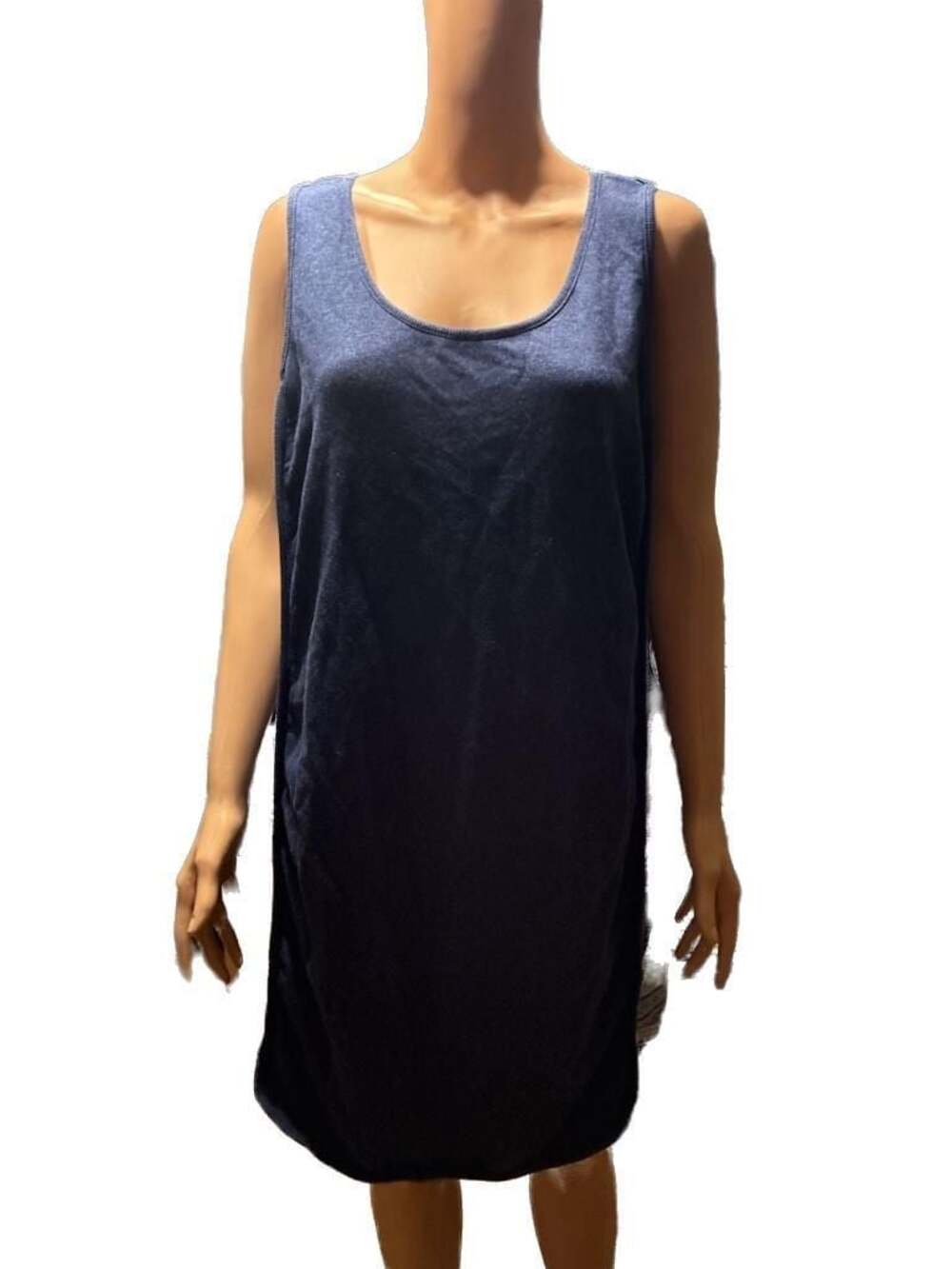 Cato Woman Blue Sleeveless Tank Dress with Aztec Side Panels